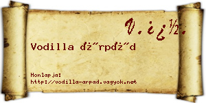 Vodilla Árpád névjegykártya
