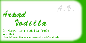 arpad vodilla business card